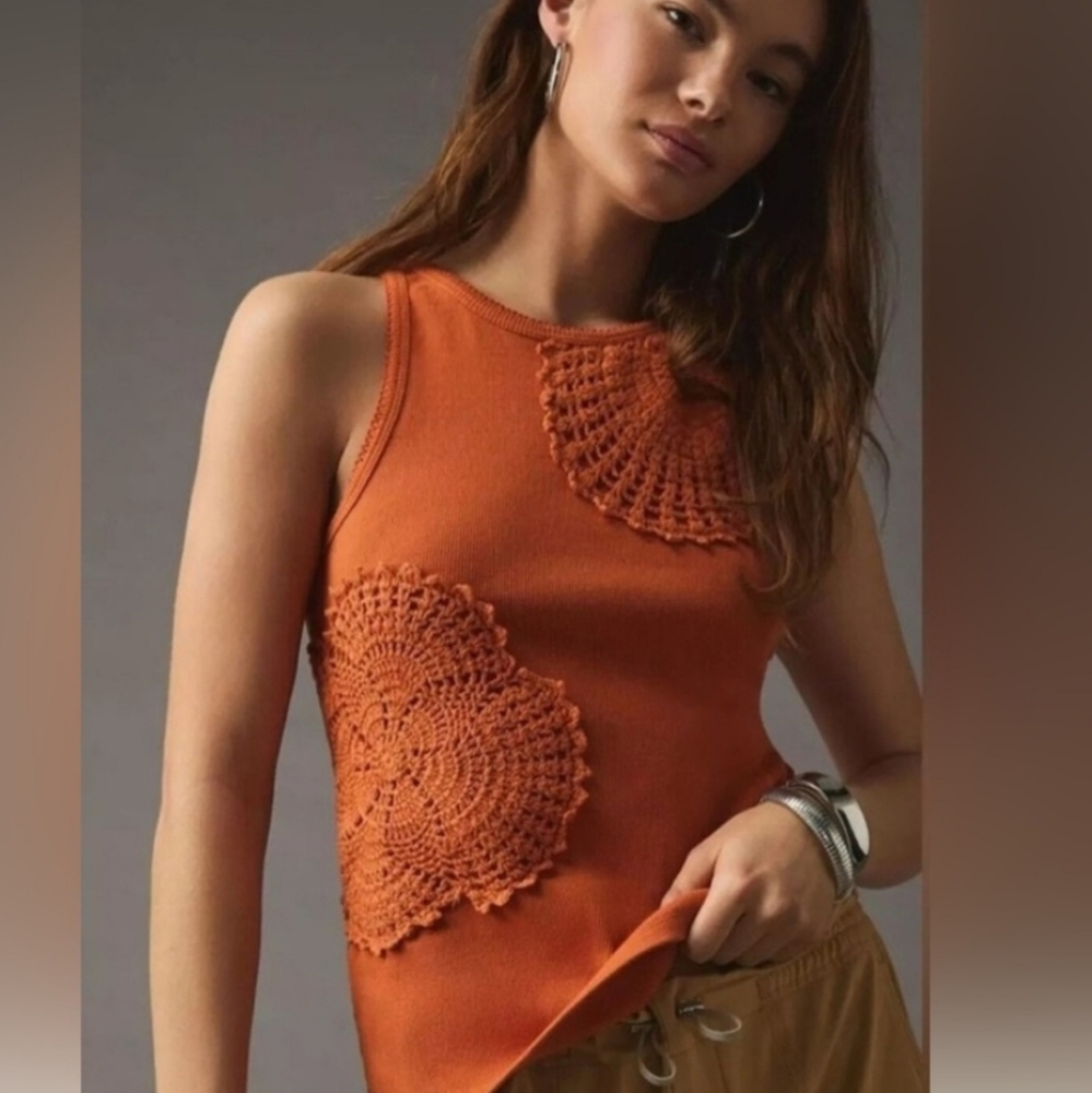 ANTHROPOLOGIE by crochet tank top size S